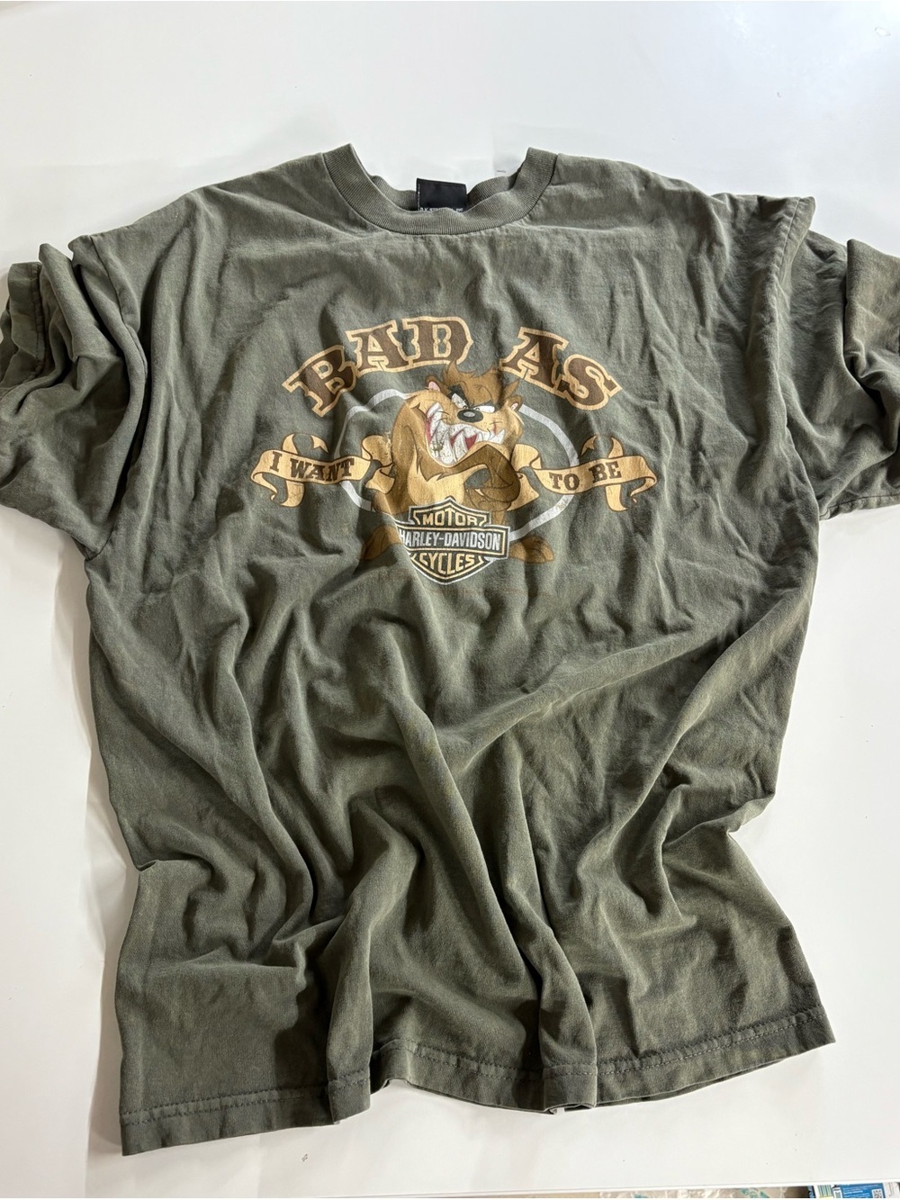 Harley-Davidson Looney Tunes Taz Stratman TShirt XL Delano, MN 2 Side Y2k - Picture 7 of 16